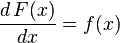  frac{d,F(x)}{dx} = f(x)